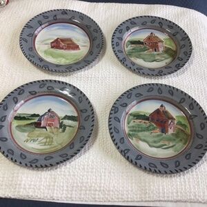 Zrike salad plates. Barnyards & Bandanas. Set of 4 great shape